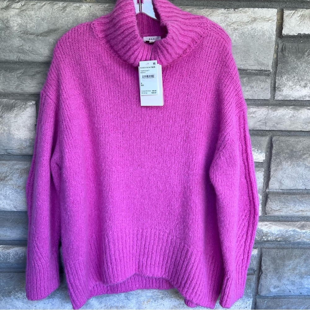 A.L.C Nelson Alpaca Wool Turtleneck Sweater in Margo Small